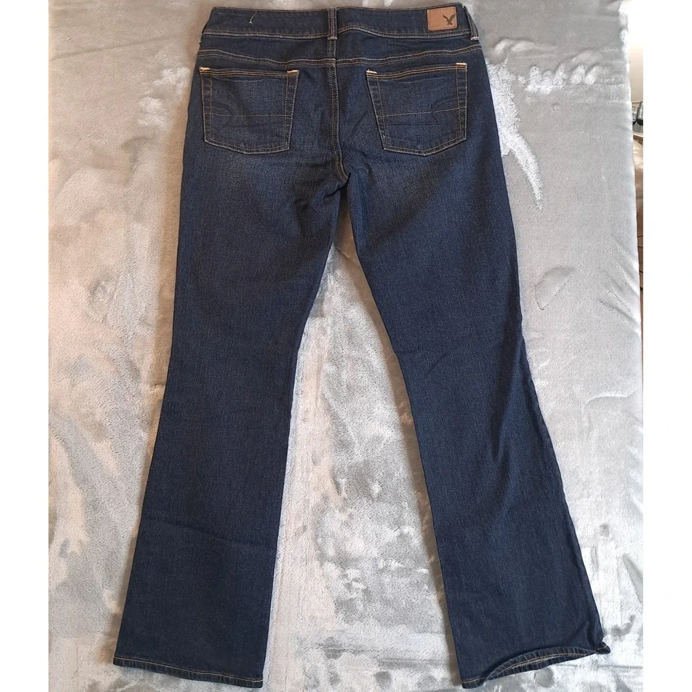 American Eagle Kick Boot Jeans Womens 10 Regular‎ Dark Wash Stretch Bootcut